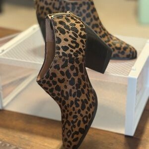 Franco Sarto Leopard Print Ankle Boots